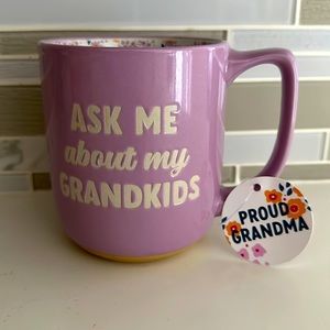 Ask Me About My Grandkids lavender 18 oz ceramic mug